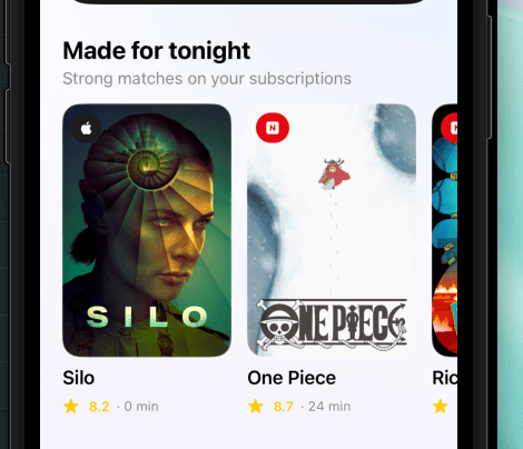 OpenTV Tracker recommendations based on selected streaming services